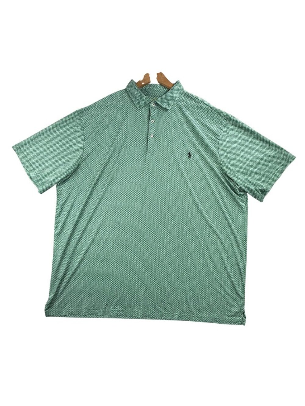 Polo Ralph Lauren Polo Shirt Mens 3XL Green Paisley Performance Golf Stretch AOP
